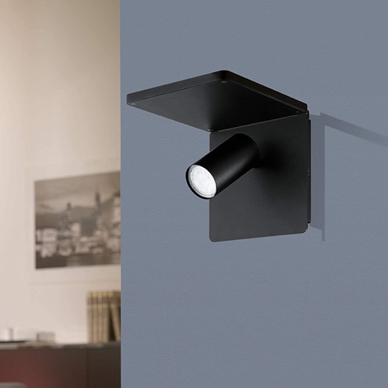 Eglo ciglie applique da comodino nero con caricatore wireless