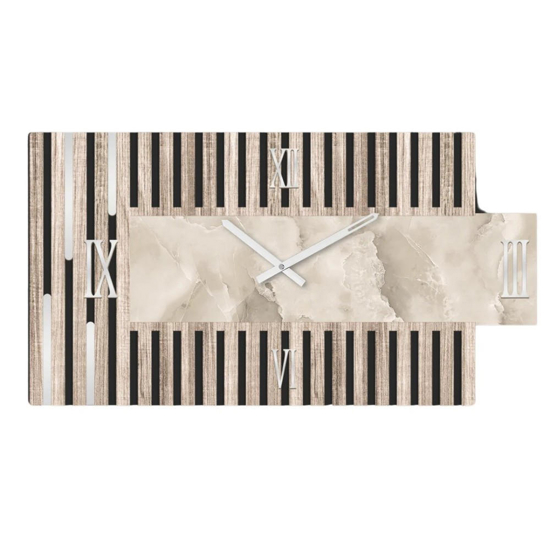 Orologio da parete grande 90x50 in legno elegante per salone