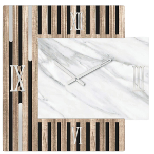 Orologio design da parete 60x60 legno resina per salotto