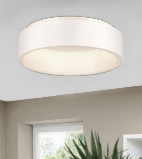 Eglo marghera plafoniera cucina 45cm 25w 3000k dimmerabile bianco moderna rotonda