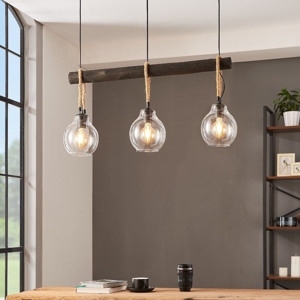 Roding eglo lampadario da cucina tre luci legno stile industriale