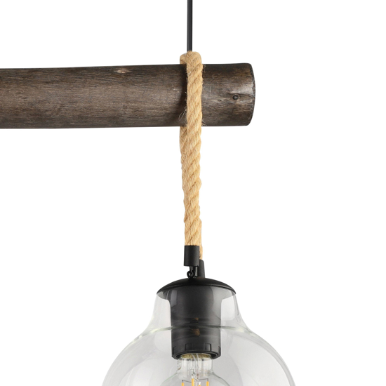 Roding eglo lampadario da cucina tre luci legno stile industriale