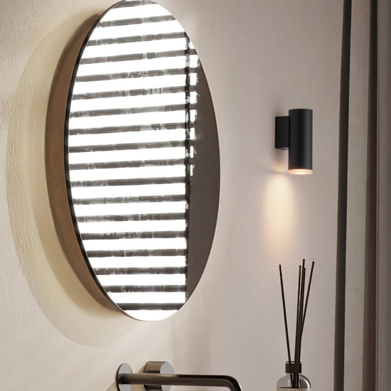 Applique per bagno moderna cilindro nero ip44
