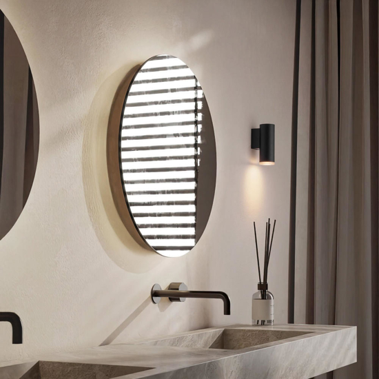 Applique per bagno moderna cilindro nero ip44