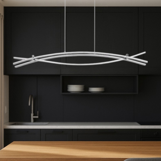 Eglo nevado lampadario cromato per cucina moderna led 27w 3000k