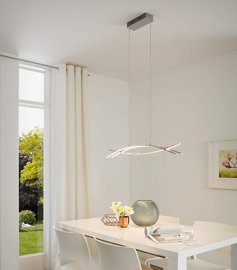 Eglo nevado lampadario cromato per cucina moderna led 27w 3000k