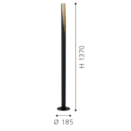 Eglo barbotto lampada da terra design moderna nero oro