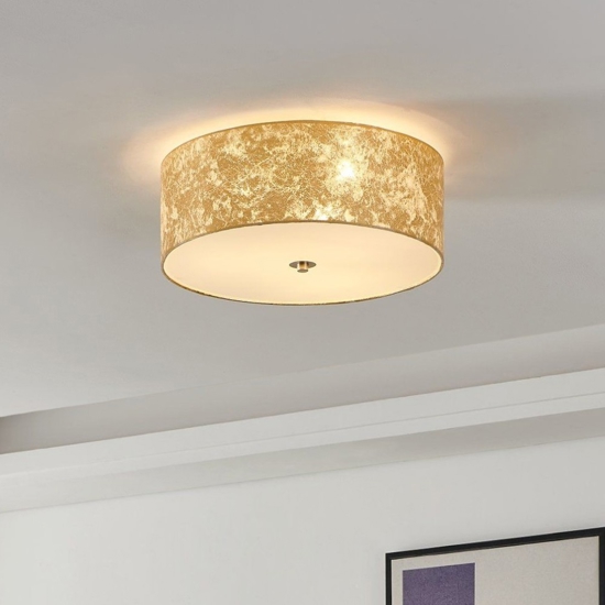 Plafoniera cilindro tessuto oro eglo viserbella