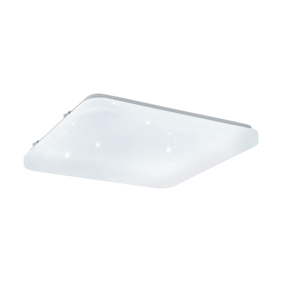 Eglo frania plafoniera bianca led 17w 3000k effetto cristalli