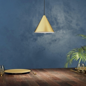 Eglo narices lampada dorata a sospensione per isola cono oro ottone