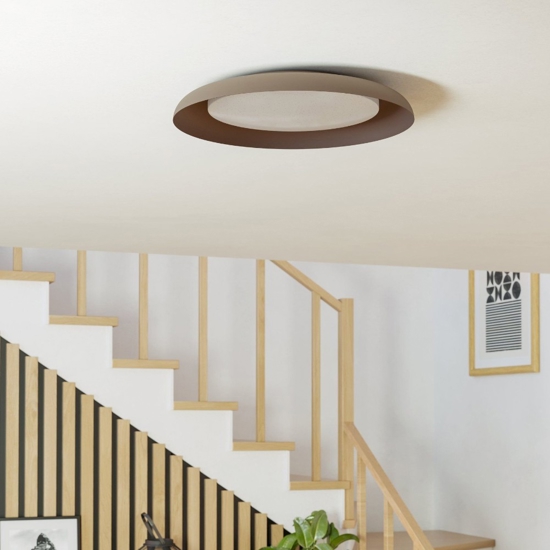 Plafoniera marrone led 17w 3000k effetto cristallo penjamo eglo