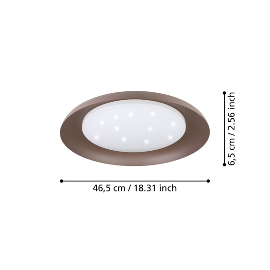 Plafoniera marrone led 17w 3000k effetto cristallo penjamo eglo