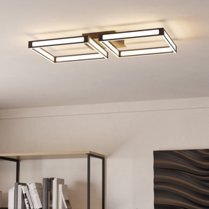 Eglo altaflor plafoniera nera led 3000k per soggiorno moderno