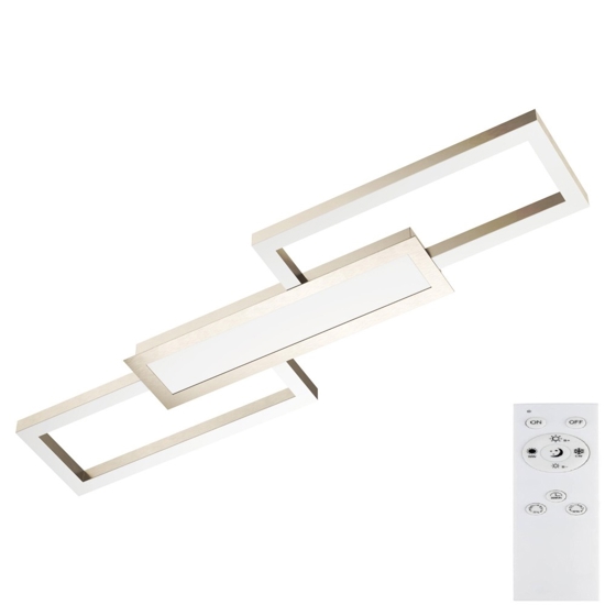 Monirote eglo plafoniera led 37w 3000k a 6500k nickel moderna dimmerabile