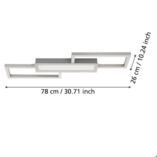 Monirote eglo plafoniera led 37w 3000k a 6500k nickel moderna dimmerabile