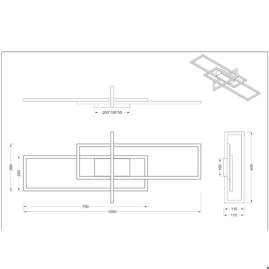 Plafoniera moderna per soggiorno led 34w 3000k dimmerabile