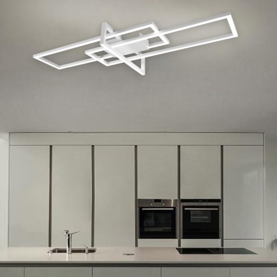 Plafoniera moderna led dimmerabile 4000k 34w bianca