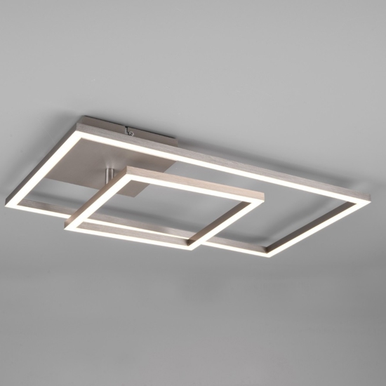 Plafoniera moderna per soggiorno nichel led 25w 4000k dimmerabile