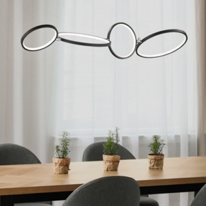 Lampadario moderno nero per soggiorno led 37w 3000k dimmerabile