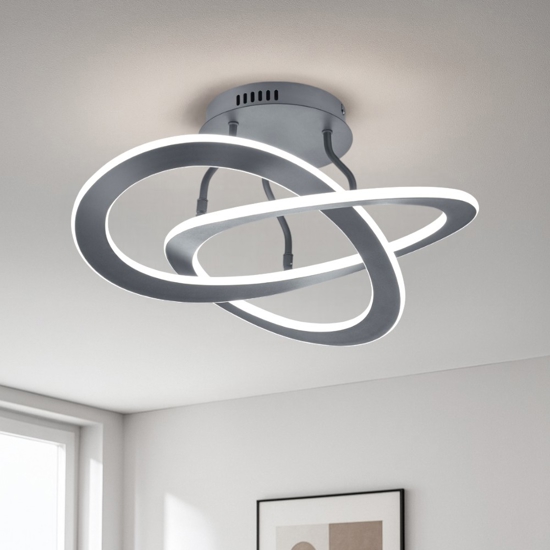 Plafoniera led design antracite 40w 3000k dimmerabile per soggiorno