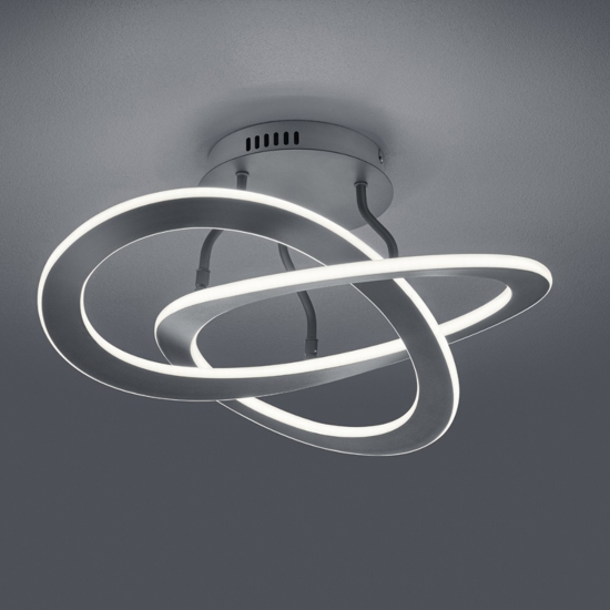 Plafoniera led design antracite 40w 3000k dimmerabile per soggiorno