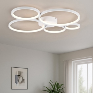 Plafoniera led 49w 3000k bianca moderna dimmerabile per soggiorno