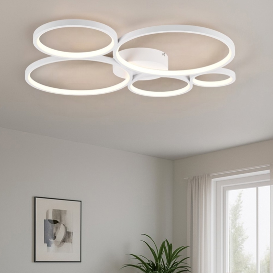 Plafoniera led 49w 3000k bianca moderna dimmerabile per soggiorno