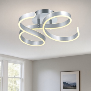 Plafoniera led 40w 3000k dimmerabile grigio design moderna