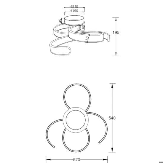 Plafoniera led 3000k dimmerabile design originale