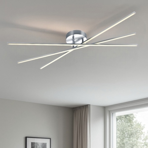 Plafoniera led 26w 3000k dimmerabile moderna nickel