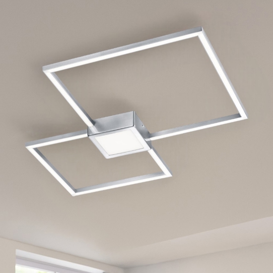 Plafoniera led design 28w 3000k dimmerabile moderna grigio