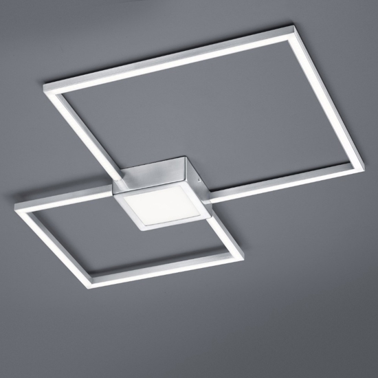 Plafoniera led design 28w 3000k dimmerabile moderna grigio