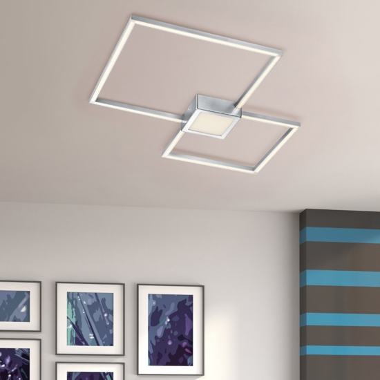 Plafoniera led design 28w 3000k dimmerabile moderna grigio