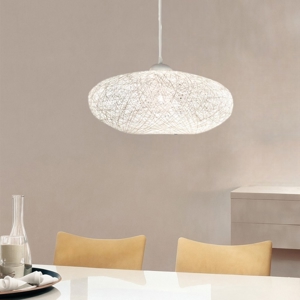 Eglo campilo lampadario cestino bianco fili intrecciati di carta