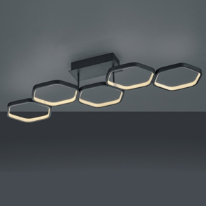 Plafoniera led 24w 3000k esagoni antracite design moderna