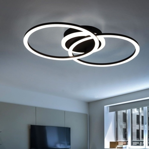Plafoniera led 25w 3000k dimmerabile nera moderna