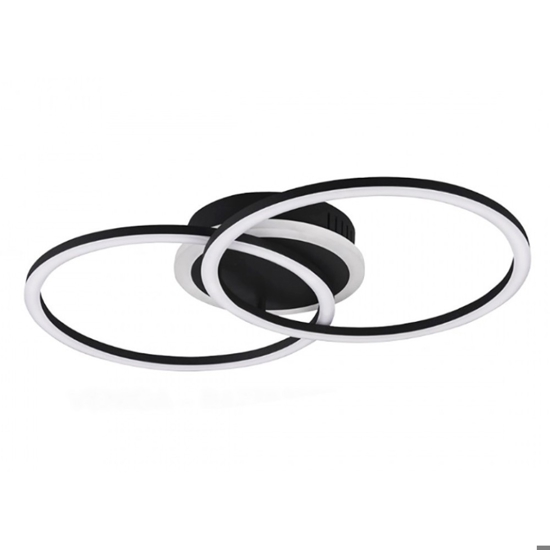 Plafoniera led 25w 3000k dimmerabile nera moderna