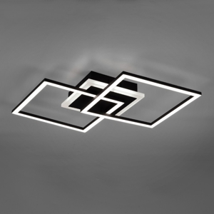 Plafoniera led 25w 3000k quadrata nera dimmerabile moderna