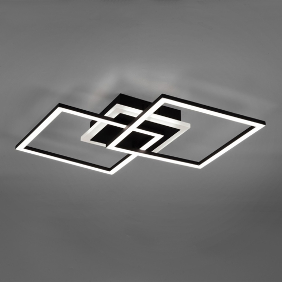Plafoniera led 25w 3000k quadrata nera dimmerabile moderna