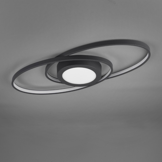 Plafoniera led 27w 3000k antracite dimmerabile moderna