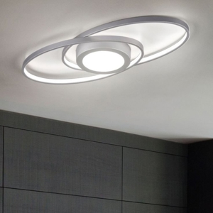 Plafoniera led 27w 3000k titano dimmerabile ovale moderna