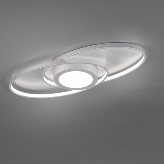 Plafoniera led 27w 3000k titano dimmerabile ovale moderna