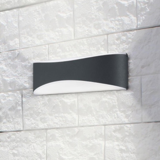 Applique da esterno antracite moderna led 9w 3000k ip65