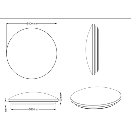 Plafoniera luna led 22w 3000k dimmerabile con telecomando