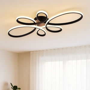 Plafoniera led 32w 3000k nero dimmerabile moderna