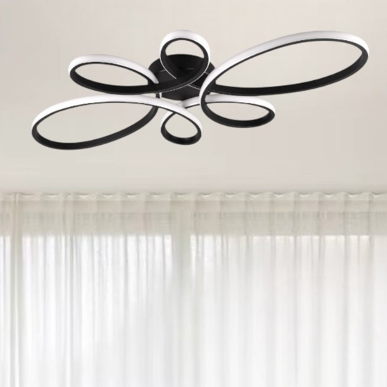 Plafoniera da cucina led 3000k nera dimmerabile moderna