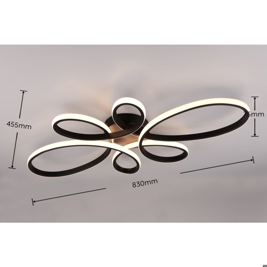 Plafoniera da cucina led 3000k nera dimmerabile moderna