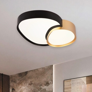 Plafoniera led 21w nero oro soggiorno moderna dimmerabile con telecomando