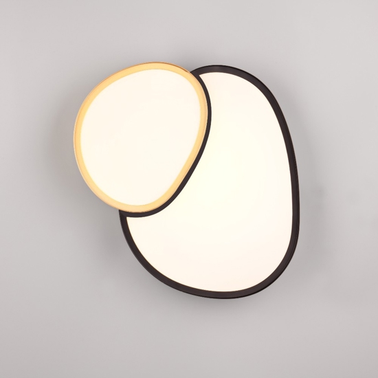 Plafoniera led 21w nero oro dimmerabile con telecomando