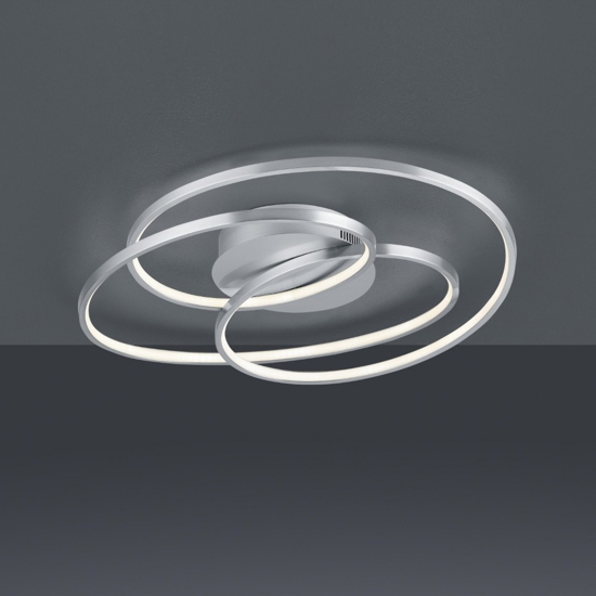 Plafoniera grigia led 3000k dimmerabile per soggiorno design circolare